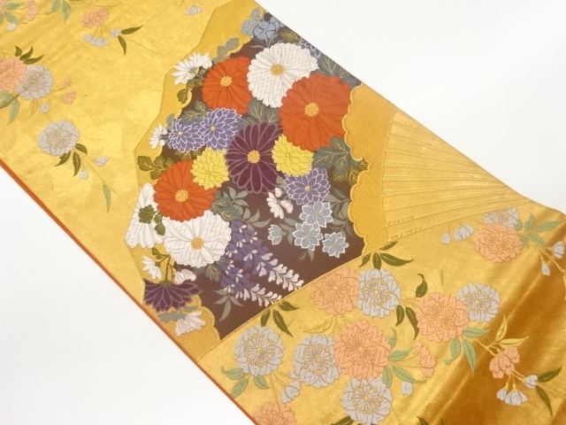 JAPANESE FUKURO OBI / WOVEN FLORAL PLANTS